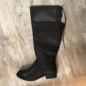 New, Never Worn Black, Wide Calf Boots
